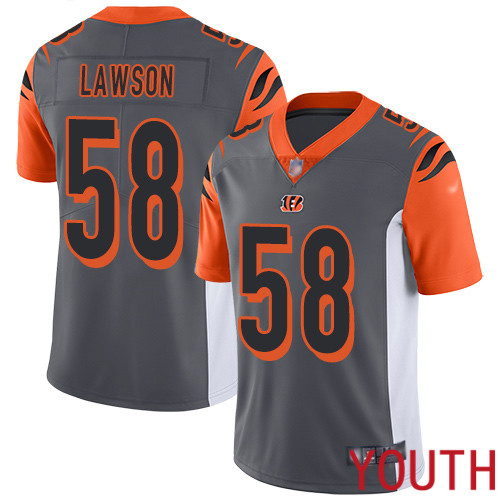 Cincinnati Bengals Limited Silver Youth Carl Lawson Jersey NFL Footballl #58 Inverted Legend->youth nfl jersey->Youth Jersey